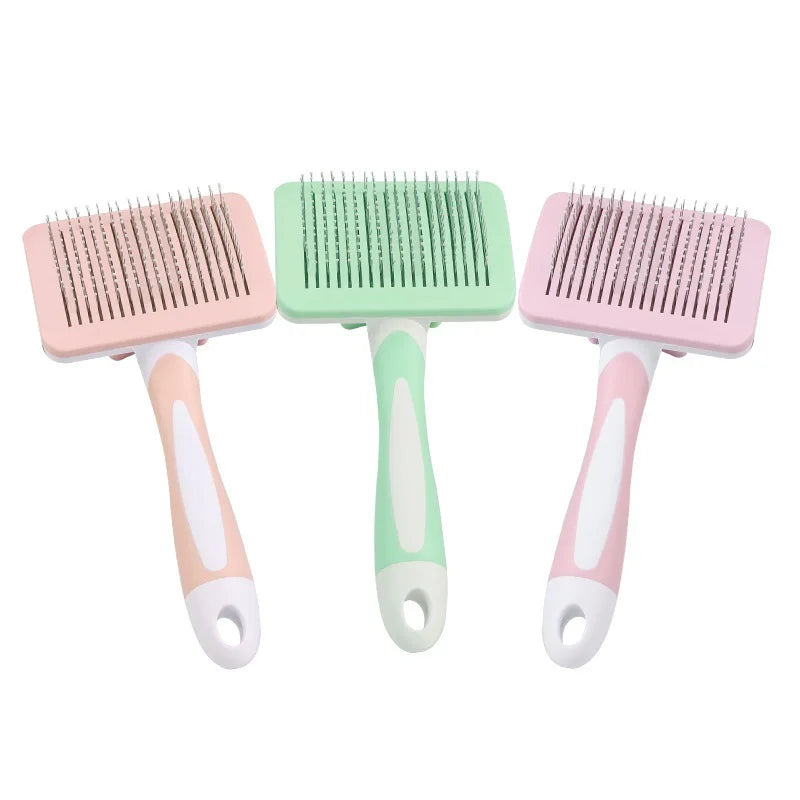 Puppy Brush Stainless Steel Combs Massage Dog Grooming Brush Pet Hair Remover Cleaning Tools Soft Handle Cat Comb Brush Puppy
