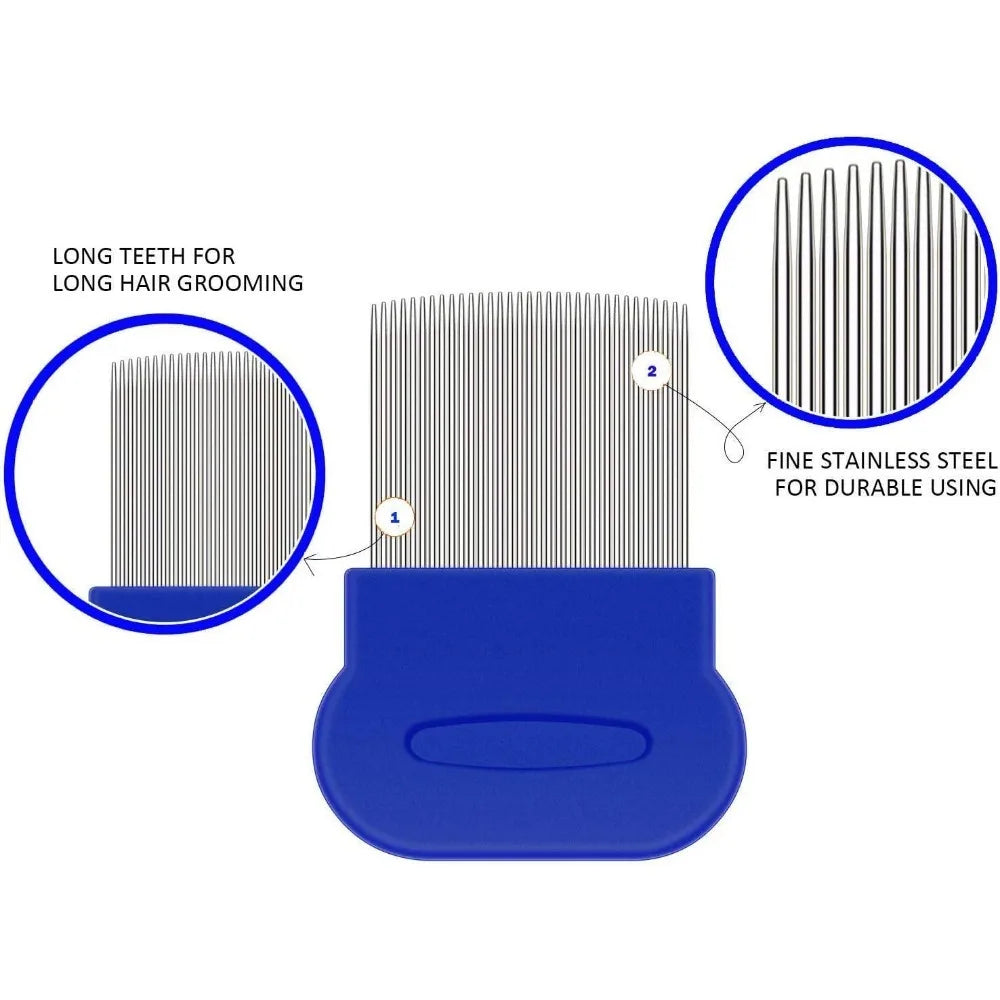 4PCS/SET Dog Comb Tear Stain Remover Flea Comb for Removing Fleas Lice Comb Dust Mites Ticks Biting Cat Grooming Comb Tool