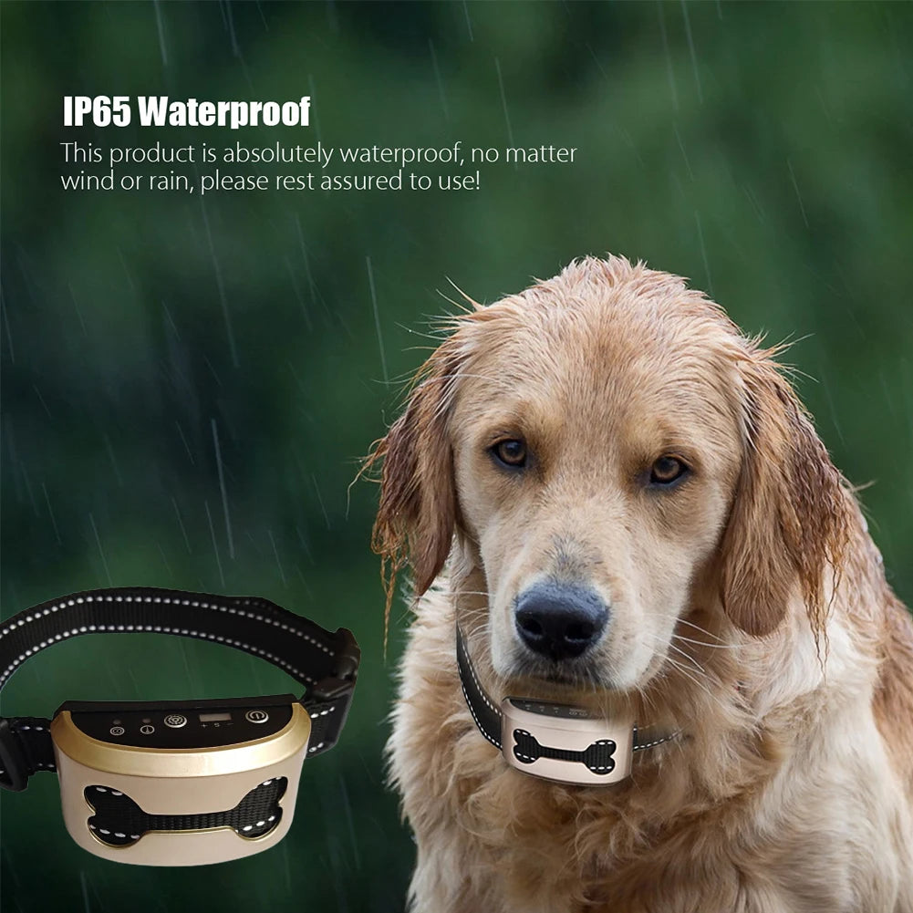 Waterproof Auto Anti Humane Bark Training Collar Control Stop Dog Barking Adjustable Electric Rechargeable ShockSafe Carefully