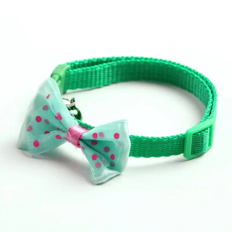 Pet Collar Adjustable Durable Cat Collars Cute Bow Kitten Necklace Soft Bell Puppy Lead Pet Product Dog Supplies Cat Accessories