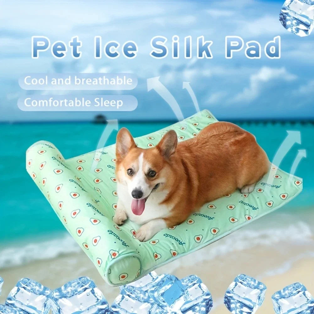 Dog Pillow Summer Pet Ice Cooling Cushion Dog Cooling Sleeping Mat Comfortable Pet Bed Dog Nest With Pillow