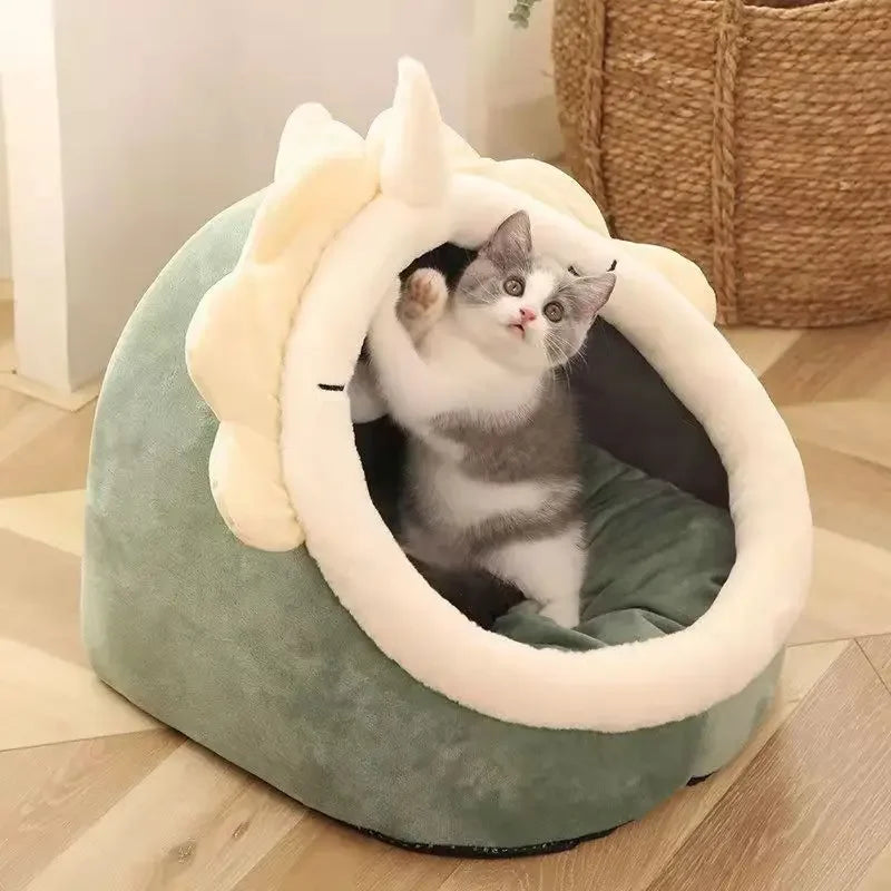 Cat Bed House Kennel Nest Round Pets Sleeping Cave Kitten Beds Pet Basket Cozy Kitten Lounger Cushion Cat House Tent Dog House