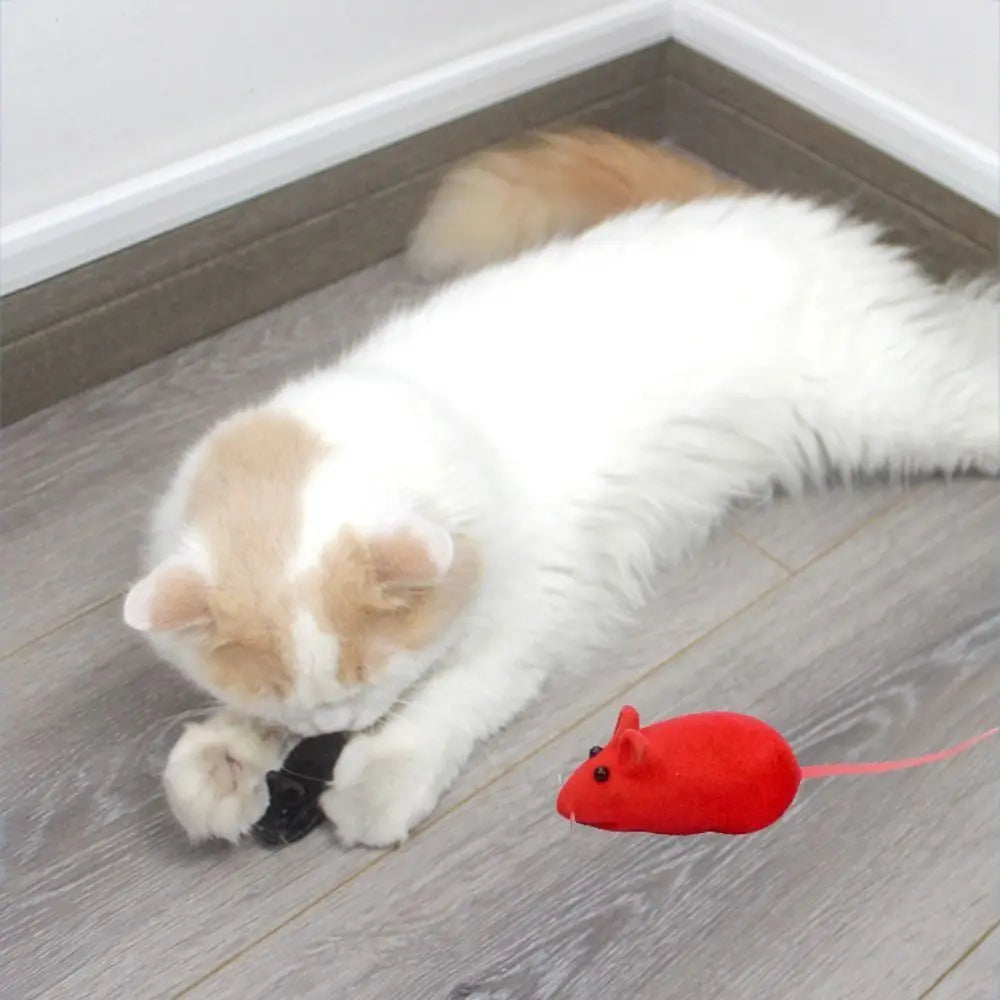 Funny Mini Cat Accessories Simulation Flocking Interactive Cats Chasing Toys Cat Squeak Toy Vivid Mouse Toys Cat Chew Toy