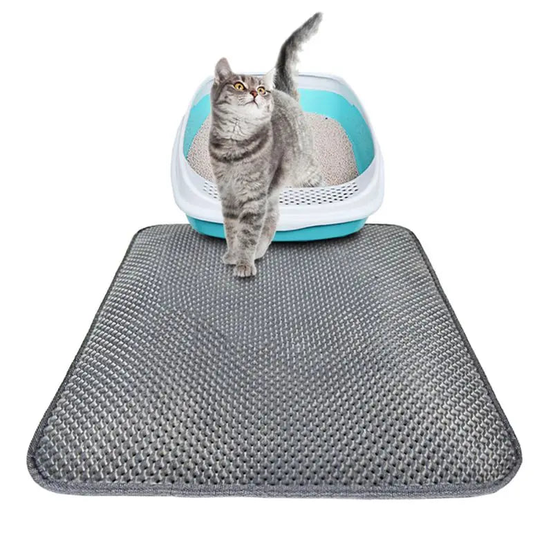 Cat Litter Mat Litter Box Mat Honeycomb Double Layer Trapping Litter Mat Design Waterproof Urine Proof Kitty Litter Mats