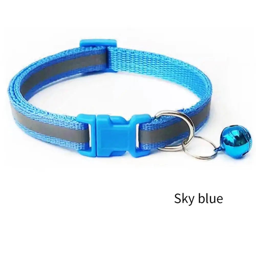 Reflective Breakaway Cat Collar Neck Ring Necklace Bell Pet Supplies Safety Elastic Adjustable Reflective Collar Pet Products