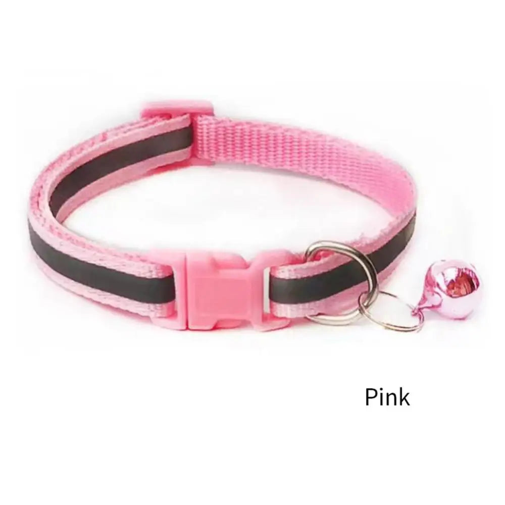 Reflective Breakaway Cat Collar Neck Ring Necklace Bell Pet Supplies Safety Elastic Adjustable Reflective Collar Pet Products