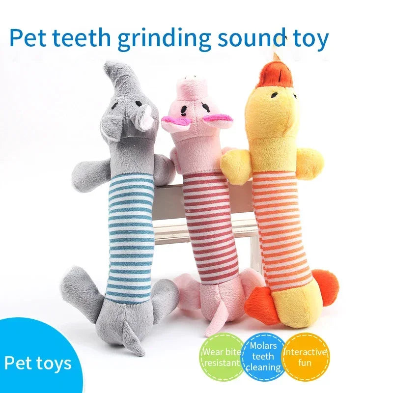 New Hot Pet Dog Toy Squeak Plush Toys For Dogs Supplies Fit for All Puppy Pet Sound Funny Durable Chew Molar  Cute Pets Supplies