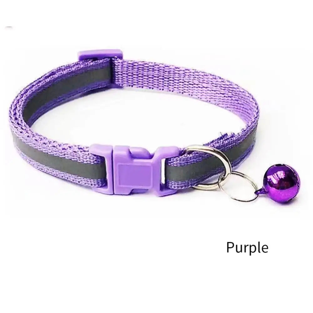 Reflective Breakaway Cat Collar Neck Ring Necklace Bell Pet Supplies Safety Elastic Adjustable Reflective Collar Pet Products