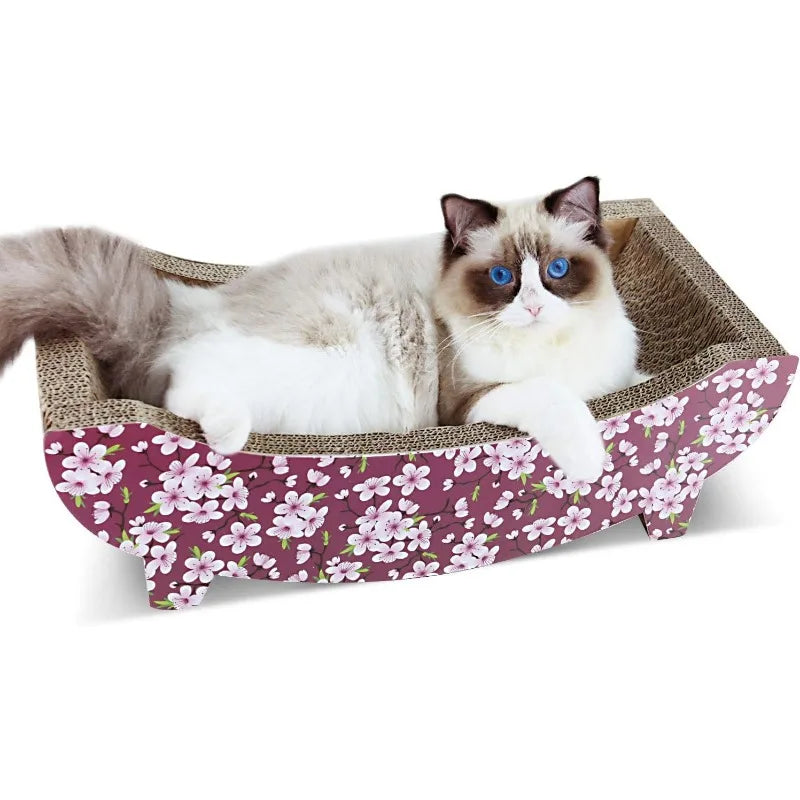 Cat Scratcher Cardboard Lounge Bed, Cat Scratching Pad, Pet Lounger