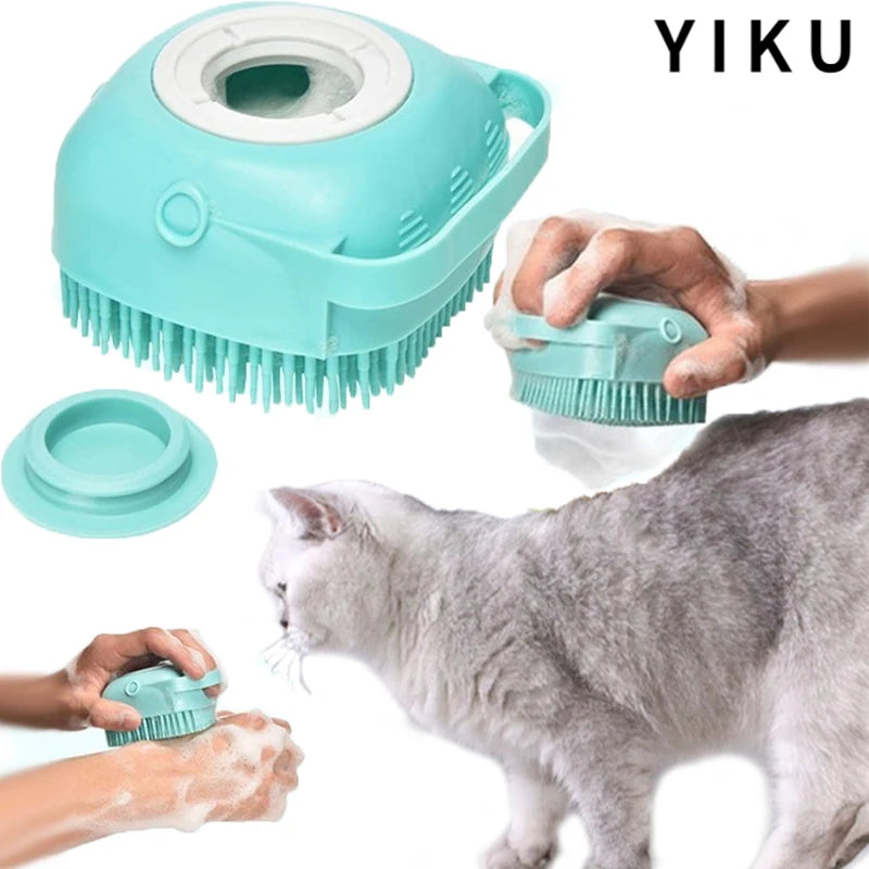 New Bathroom Cat Cleaning Brush Bath Massage Gloves Brush Soft Safety Silicone Pet Accessories for Cats Dogs Grooming Supplies