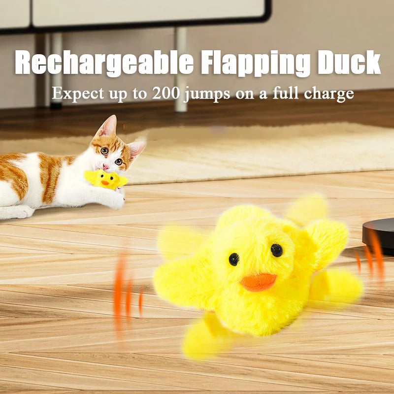 Flapping Duck Cat Toys Interactive Electric Bird Toys Washable Cat Plush Toy With Catnip Vibration Sensor Cats Game Toy Kitten