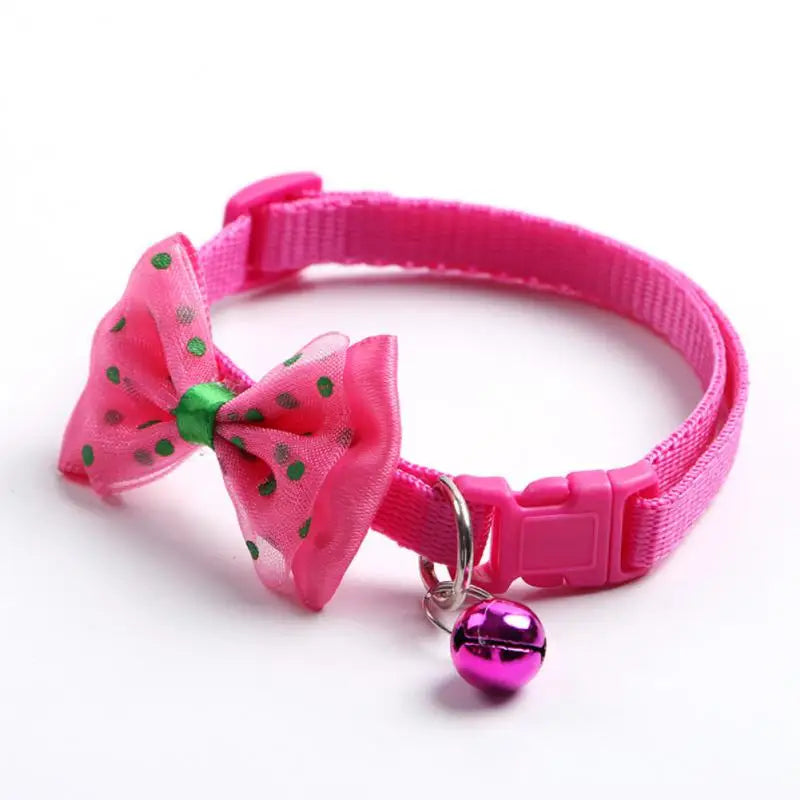 Pet Collar Adjustable Durable Cat Collars Cute Bow Kitten Necklace Soft Bell Puppy Lead Pet Product Dog Supplies Cat Accessories