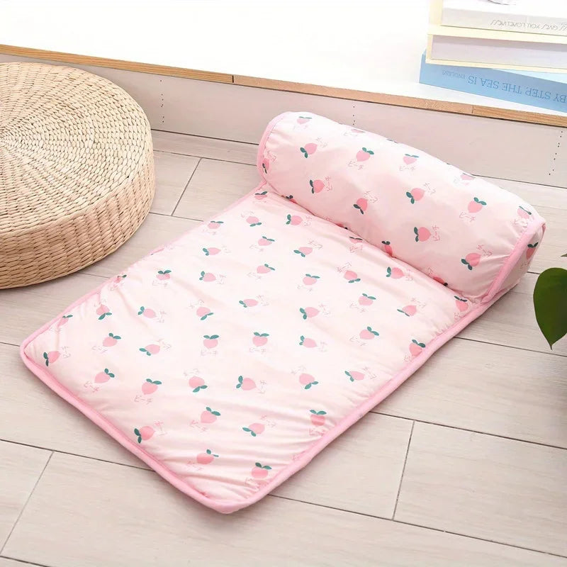 Dog Pillow Summer Pet Ice Cooling Cushion Dog Cooling Sleeping Mat Comfortable Pet Bed Dog Nest With Pillow