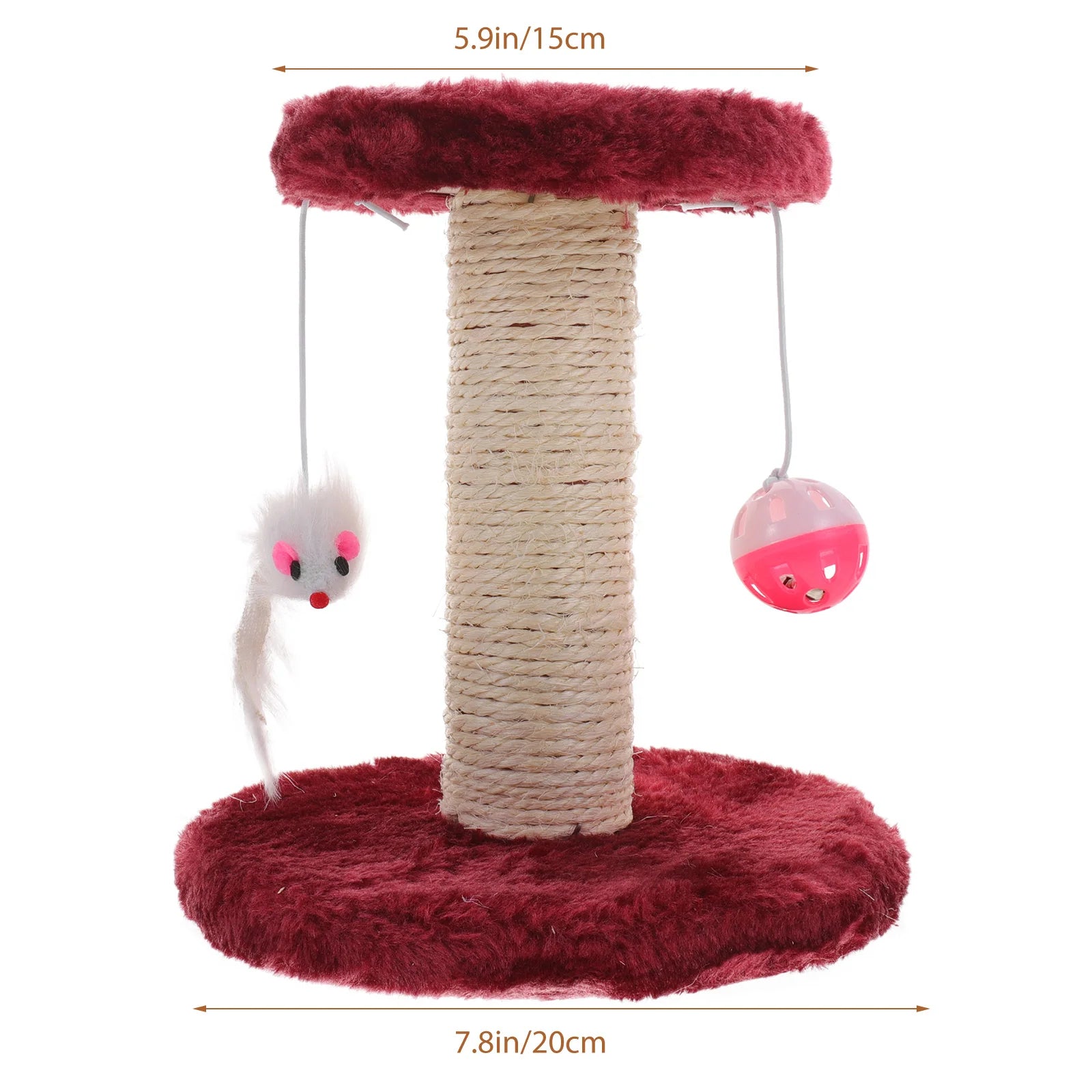 1 Cat Scratching Post Sisal Cat Claw Scratcher Pole Cat Climbing Toy For Kitten Cat Indoor Pet Furniture Scratch Post 20x18x15cm