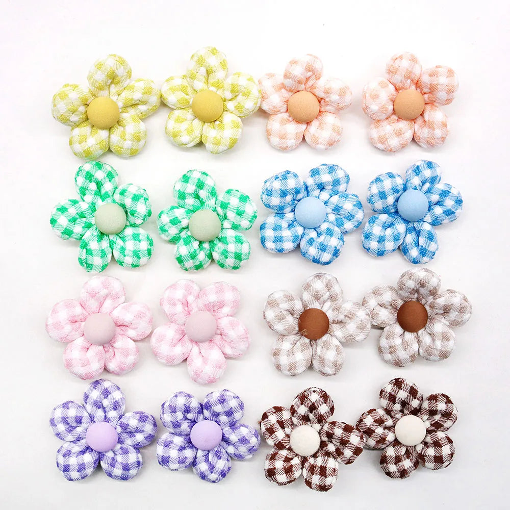 10PCS Dog Hair Bowknot Flower Shape Hair Bows Rubber Bands For Dogs Decorate Puppy Cat Dog Grooming Hair Bows Pet Topknot Bow