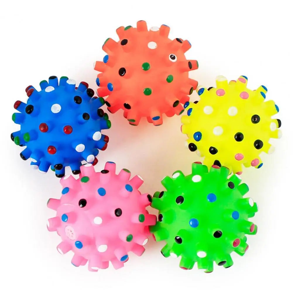 Round Dog Ball Toy Durable Puppy Training Ball Decompression Display Mold Squeaky Interactive Training Pet Ball Toy