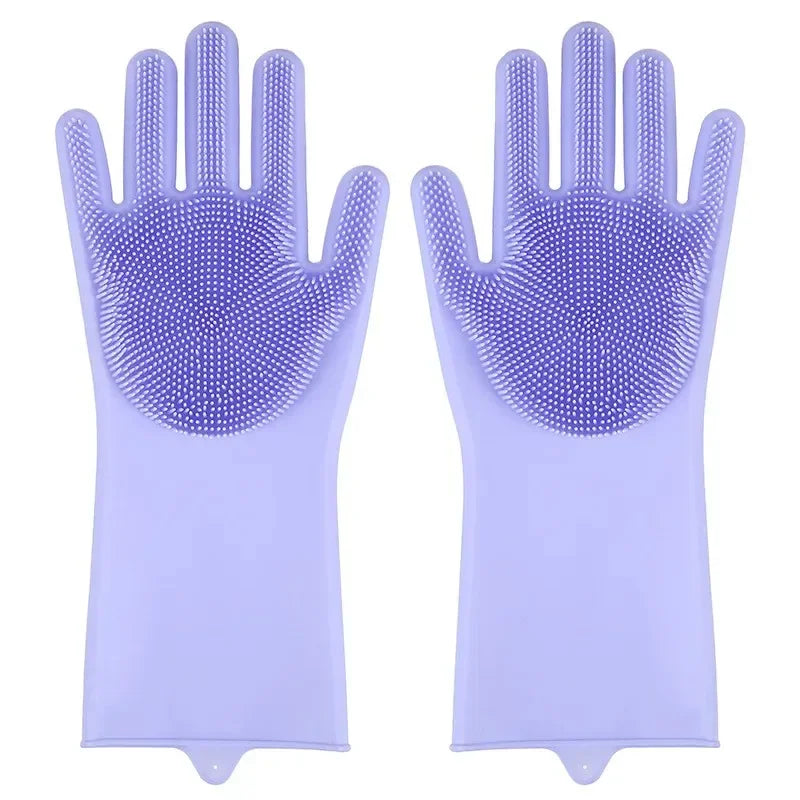 Pet Grooming Cleaning Gloves Dog Cat Bathing Shampoo Glove Scrubber Magic Dishwashing Cleanner Sponge Silicon Hair Removal Glove