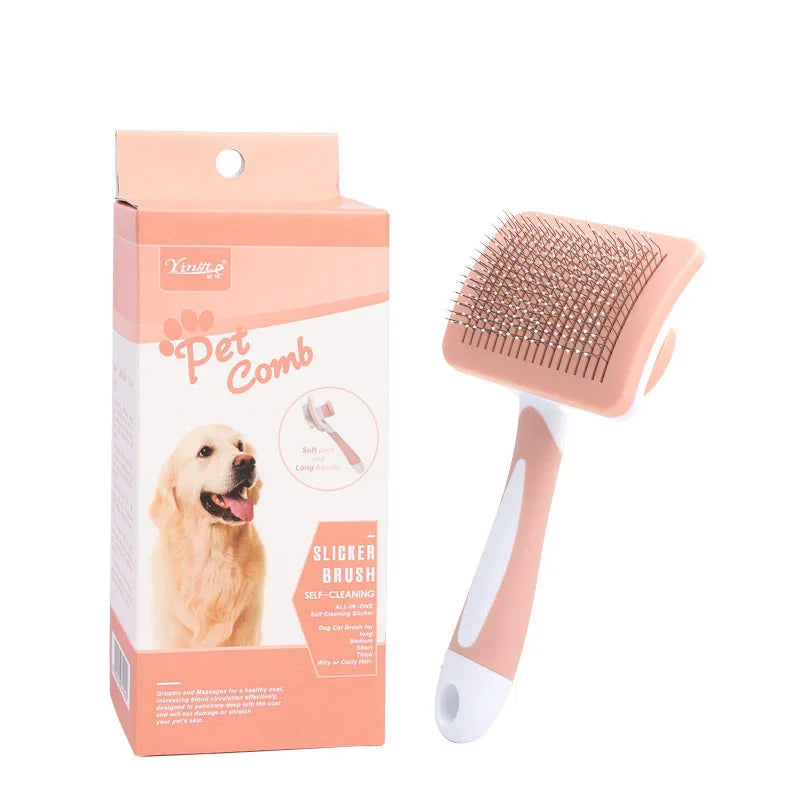 Puppy Brush Stainless Steel  Combs Massage Dog Grooming Brush Pet Hair Remover Cleaning Tools Soft Handle Cat Comb Brush Puppy