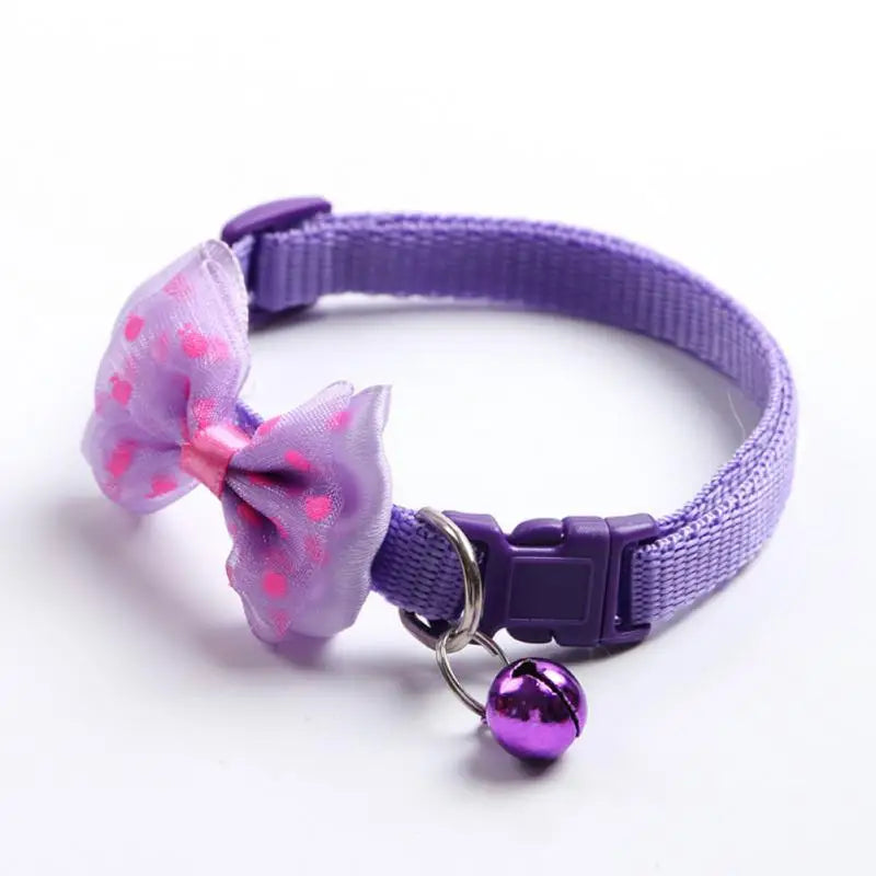 Pet Collar Adjustable Durable Cat Collars Cute Bow Kitten Necklace Soft Bell Puppy Lead Pet Product Dog Supplies Cat Accessories