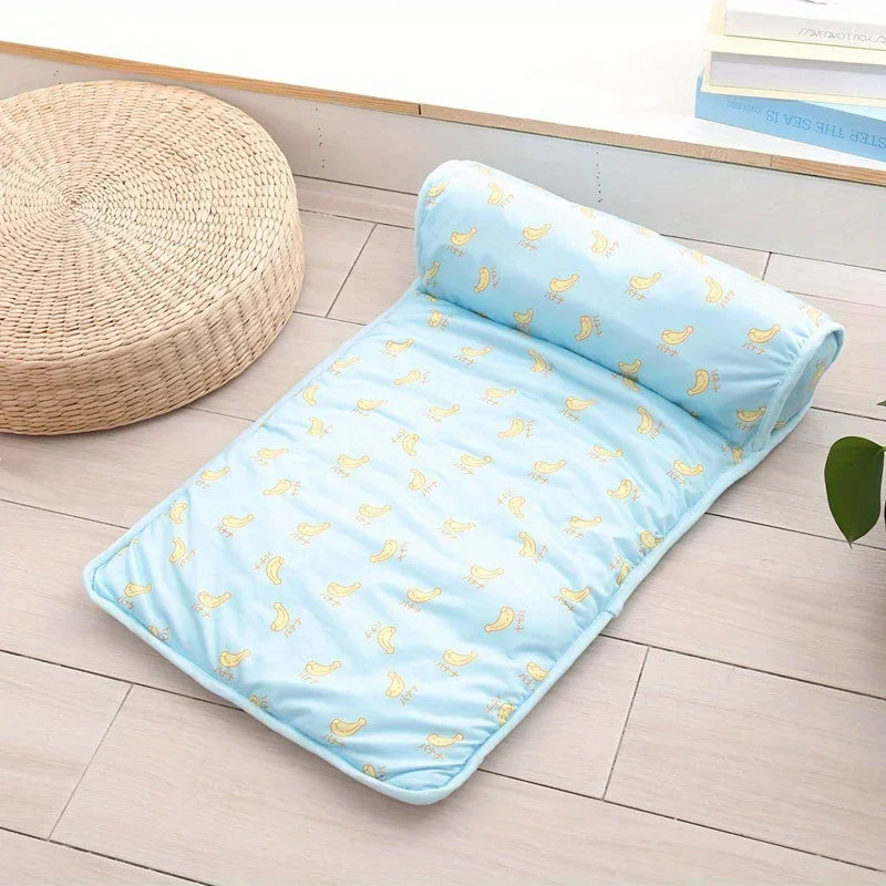 Dog Pillow Summer Pet Ice Cooling Cushion Dog Cooling Sleeping Mat Comfortable Pet Bed Dog Nest With Pillow