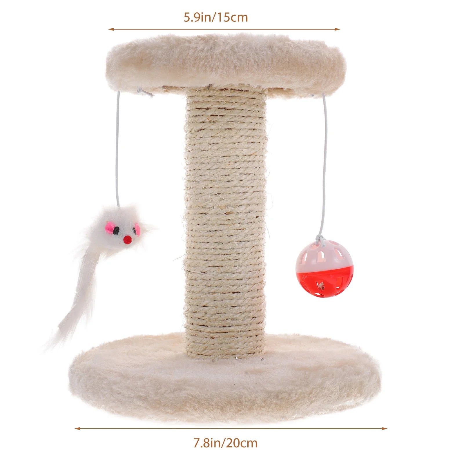 1 Cat Scratching Post Sisal Cat Claw Scratcher Pole Cat Climbing Toy For Kitten Cat Indoor Pet Furniture Scratch Post 20x18x15cm