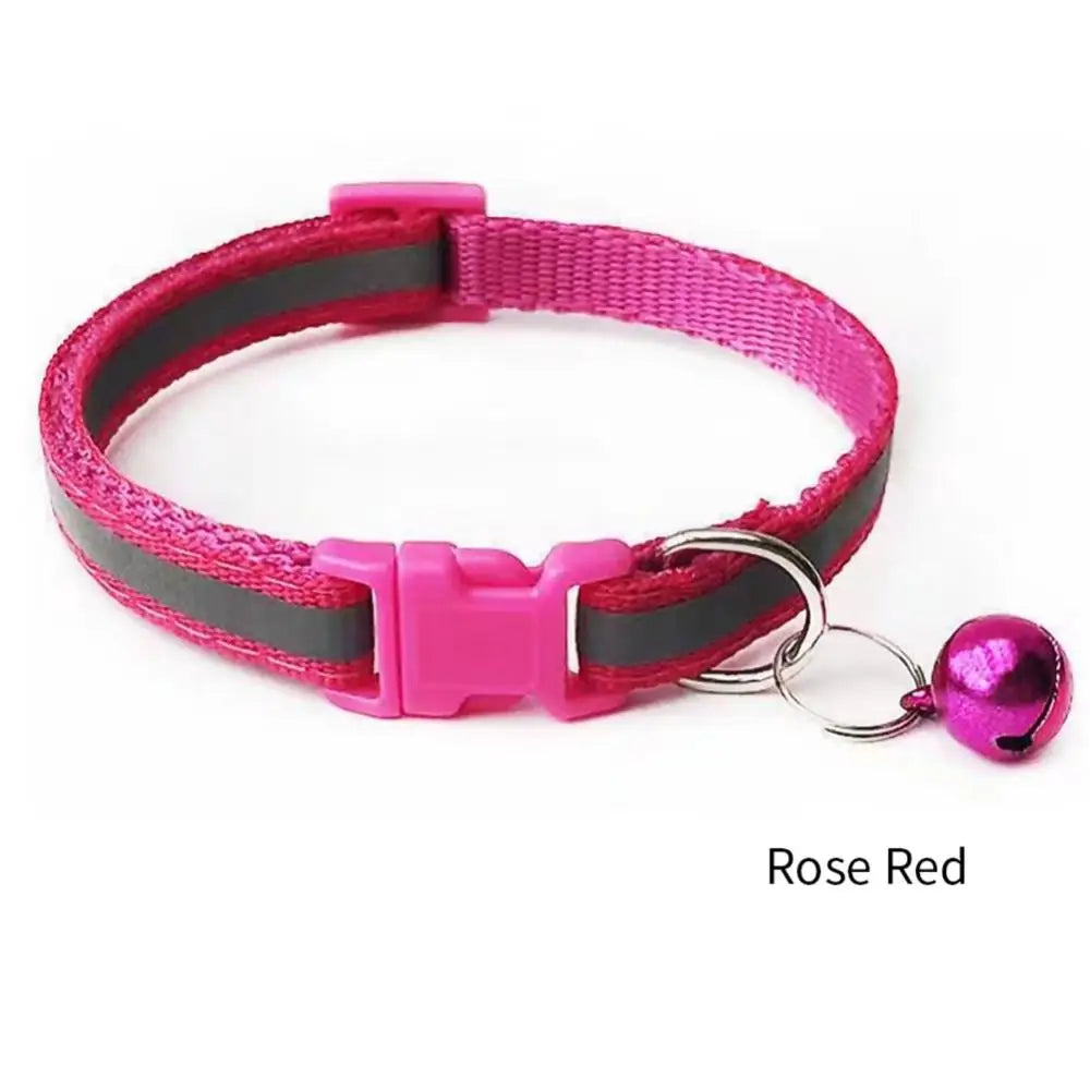 Reflective Breakaway Cat Collar Neck Ring Necklace Bell Pet Supplies Safety Elastic Adjustable Reflective Collar Pet Products