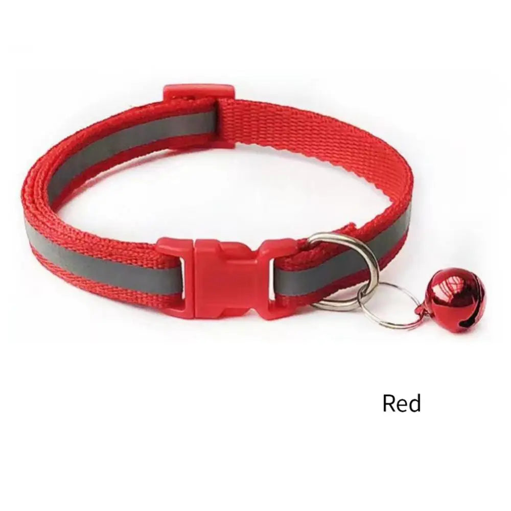 Reflective Breakaway Cat Collar Neck Ring Necklace Bell Pet Supplies Safety Elastic Adjustable Reflective Collar Pet Products