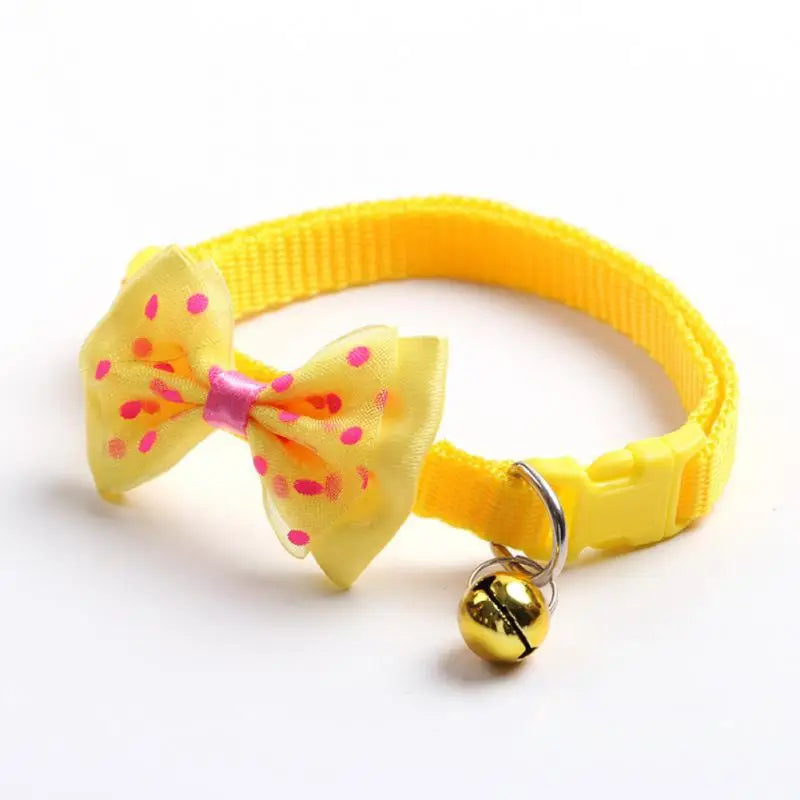 Pet Collar Adjustable Durable Cat Collars Cute Bow Kitten Necklace Soft Bell Puppy Lead Pet Product Dog Supplies Cat Accessories