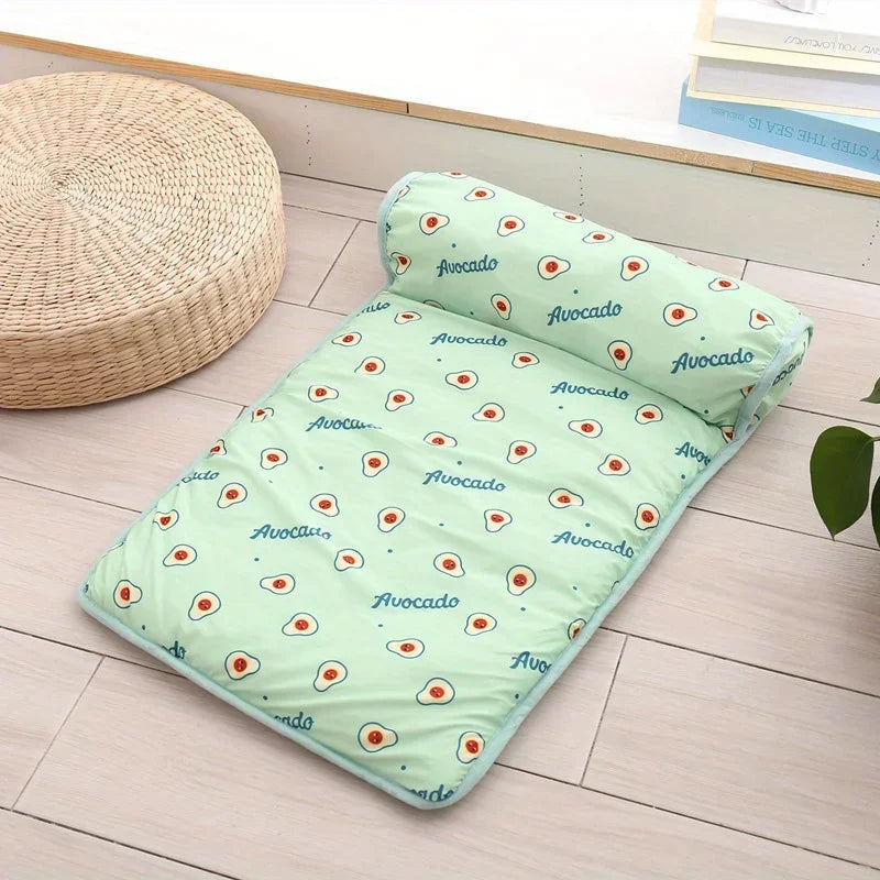 Dog Pillow Summer Pet Ice Cooling Cushion Dog Cooling Sleeping Mat Comfortable Pet Bed Dog Nest With Pillow