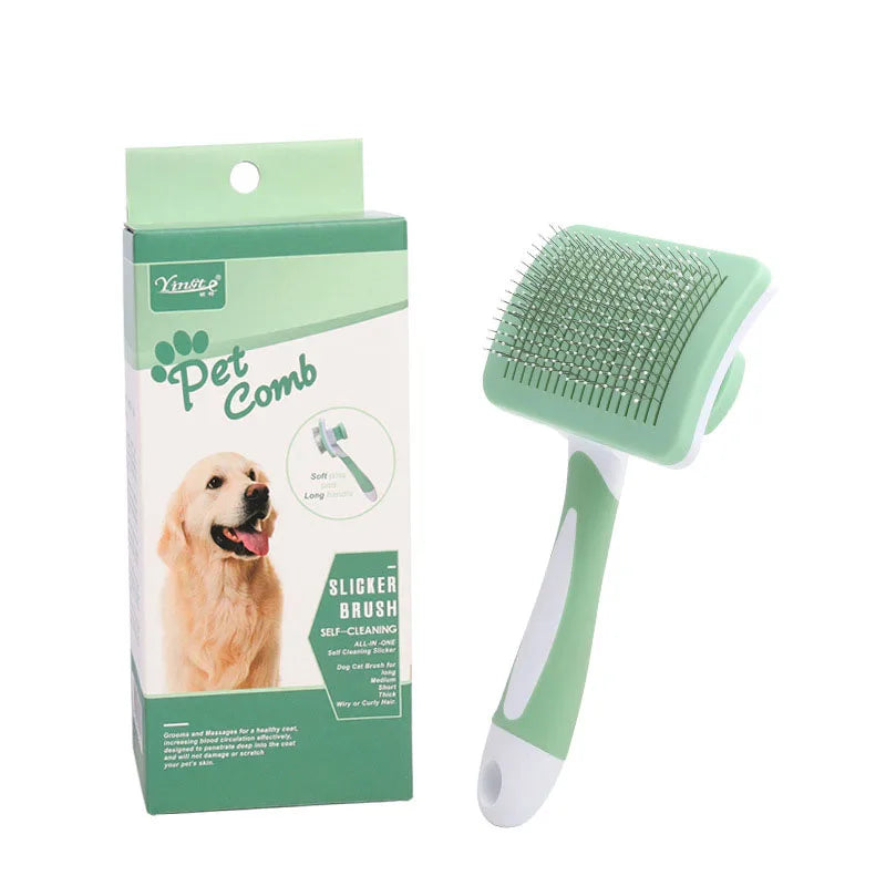 Puppy Brush Stainless Steel  Combs Massage Dog Grooming Brush Pet Hair Remover Cleaning Tools Soft Handle Cat Comb Brush Puppy