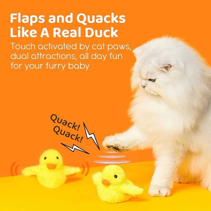 Flapping Duck Cat Toys Interactive Electric Bird Toys Washable Cat Plush Toy With Catnip Vibration Sensor Cats Game Toy Kitten