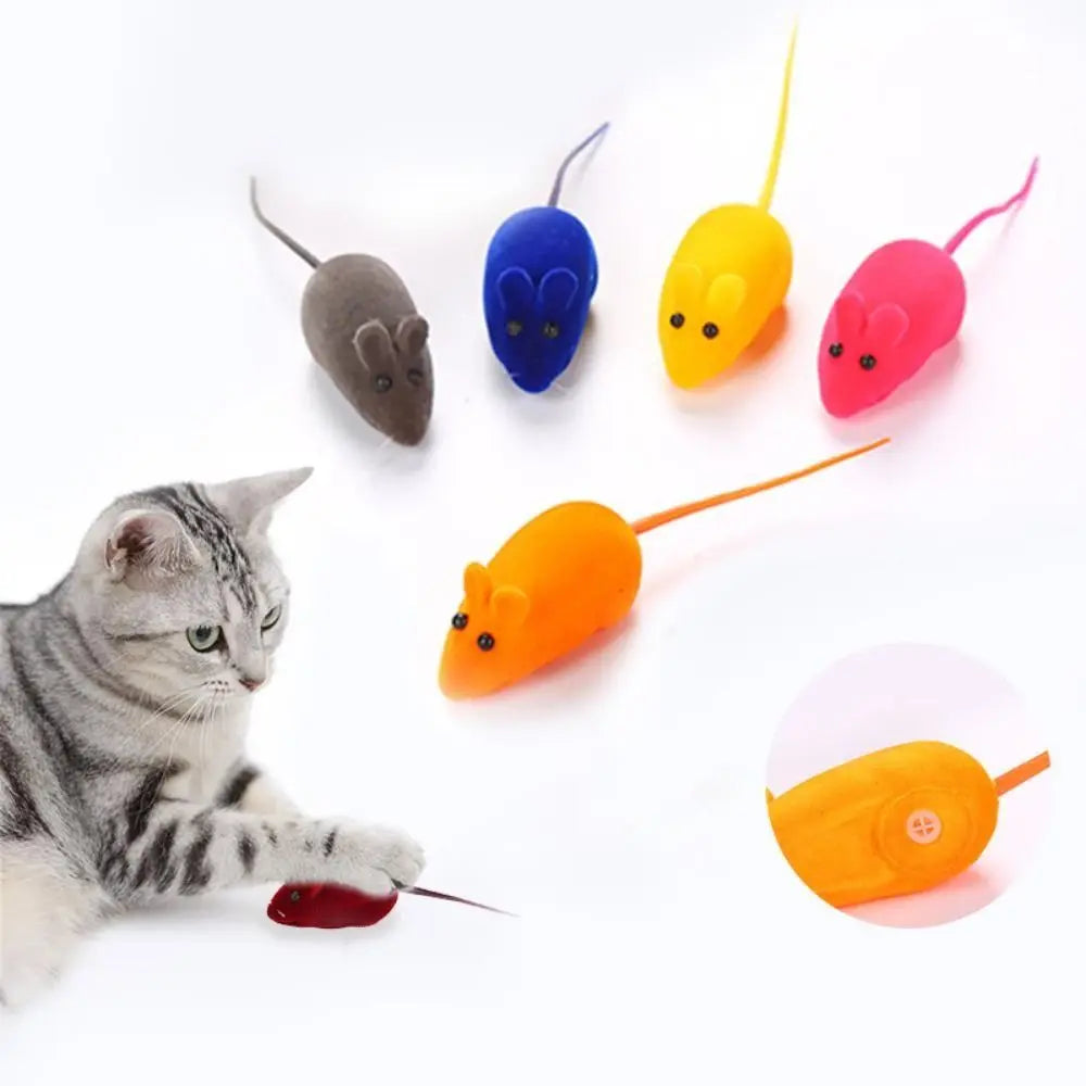 Funny Mini Cat Accessories Simulation Flocking Interactive Cats Chasing Toys Cat Squeak Toy Vivid Mouse Toys Cat Chew Toy