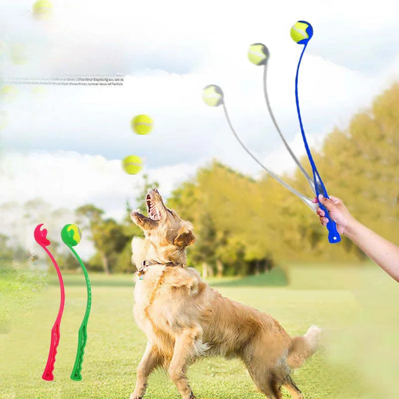 Dog Outdoor Funny Training The Toy Ball Tossing Ball Launcher For Dog Toys Throwing Pole Training Throwing Toys with Tennis Ball