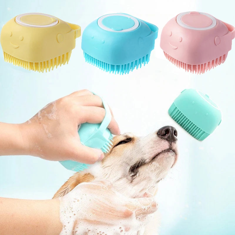 New Bathroom Cat Cleaning Brush Bath Massage Gloves Brush Soft Safety Silicone Pet Accessories for Cats Dogs Grooming Supplies