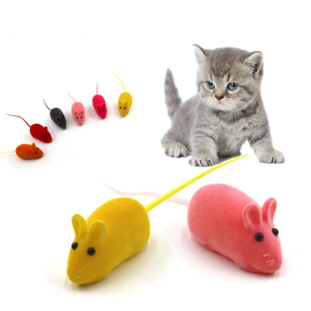 Funny Mini Cat Accessories Simulation Flocking Interactive Cats Chasing Toys Cat Squeak Toy Vivid Mouse Toys Cat Chew Toy