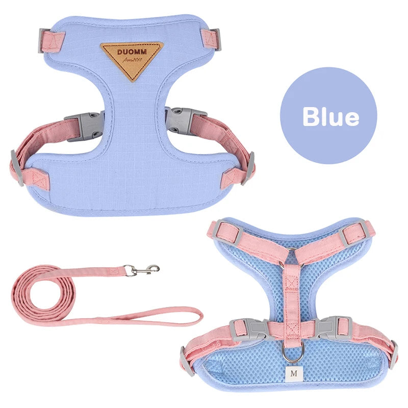 Cat Harness Leash Set Adjustable Puppy Harness Vest Escape Proof Kitten Chest Strap Chihuahua Pug Outdoor Walking Lead Leash