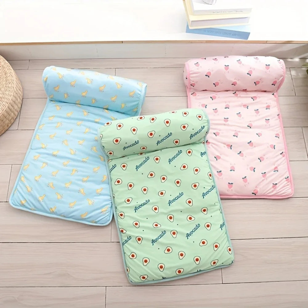 Dog Pillow Summer Pet Ice Cooling Cushion Dog Cooling Sleeping Mat Comfortable Pet Bed Dog Nest With Pillow