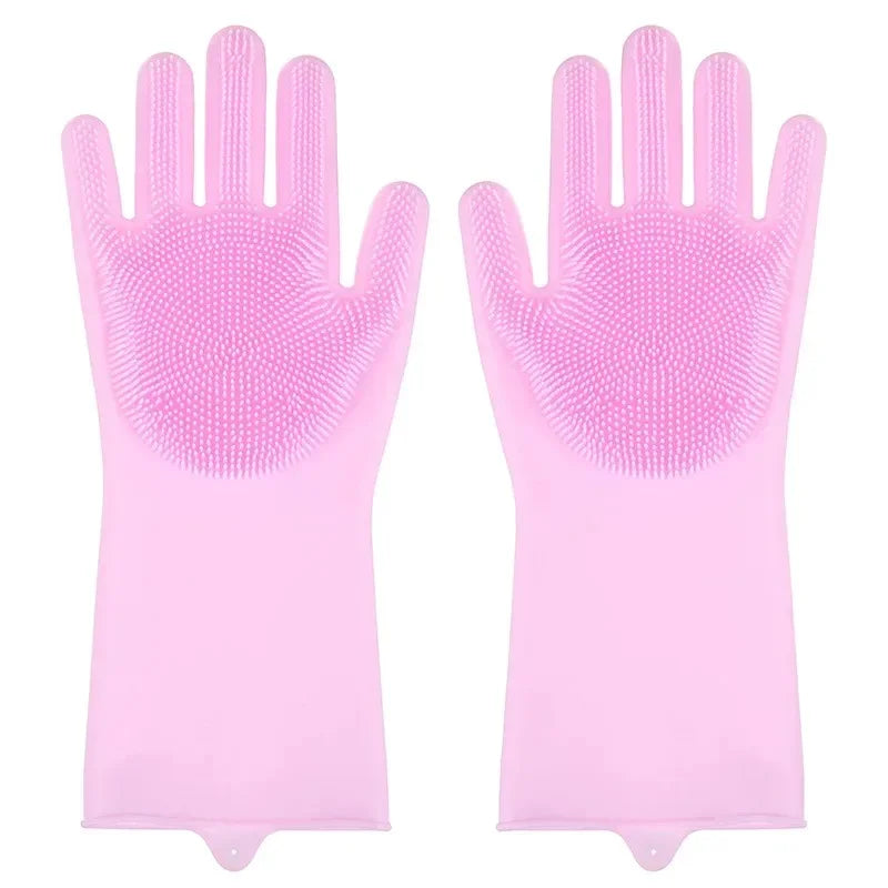 Pet Grooming Cleaning Gloves Dog Cat Bathing Shampoo Glove Scrubber Magic Dishwashing Cleanner Sponge Silicon Hair Removal Glove