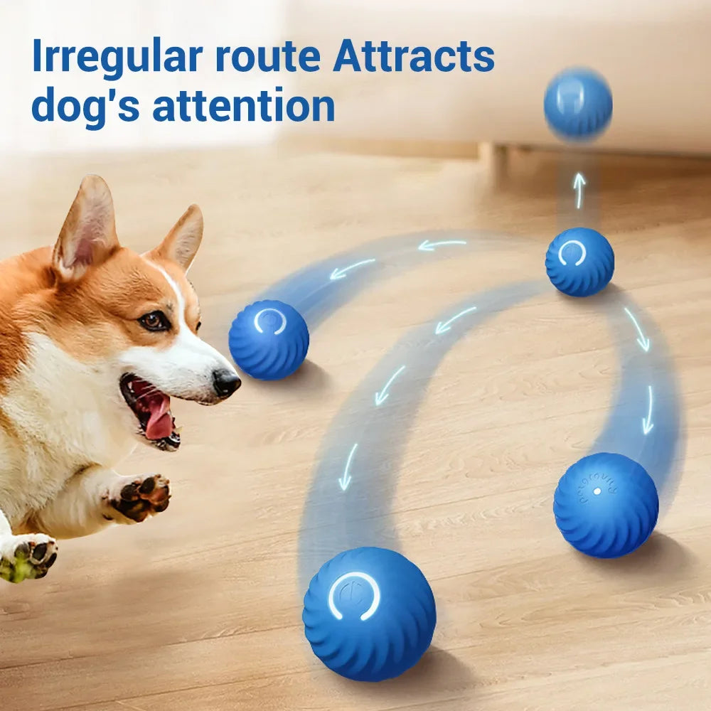 Smart Dog Toy Ball  Automatic Moving Bouncing Rolling Ball for Small Medium Dog Cat Toy USB Rechargeable Dog Ball Rubber New