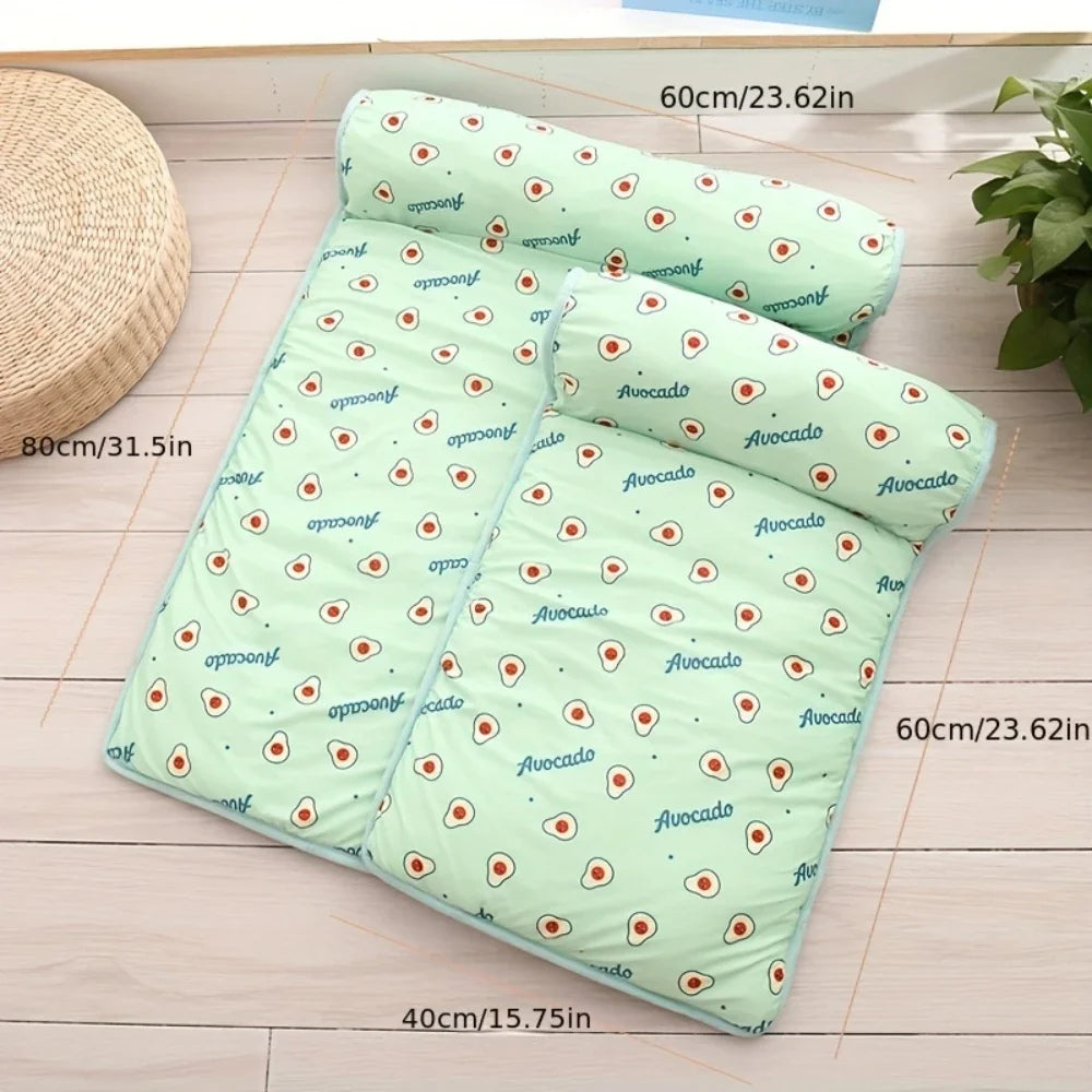 Dog Pillow Summer Pet Ice Cooling Cushion Dog Cooling Sleeping Mat Comfortable Pet Bed Dog Nest With Pillow