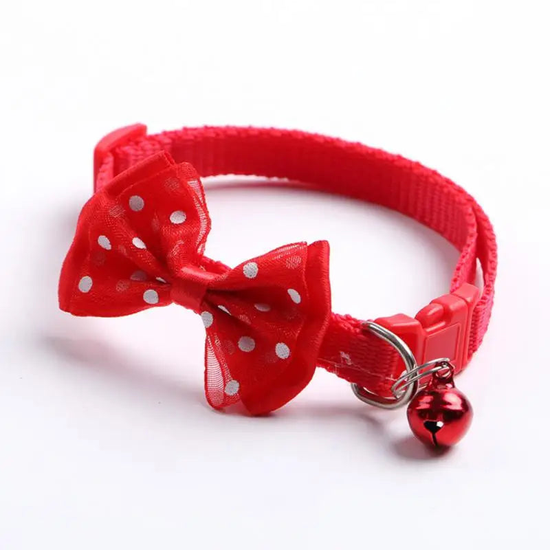 Pet Collar Adjustable Durable Cat Collars Cute Bow Kitten Necklace Soft Bell Puppy Lead Pet Product Dog Supplies Cat Accessories