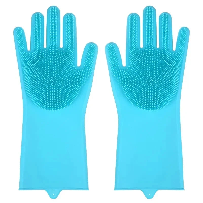 Pet Grooming Cleaning Gloves Dog Cat Bathing Shampoo Glove Scrubber Magic Dishwashing Cleanner Sponge Silicon Hair Removal Glove